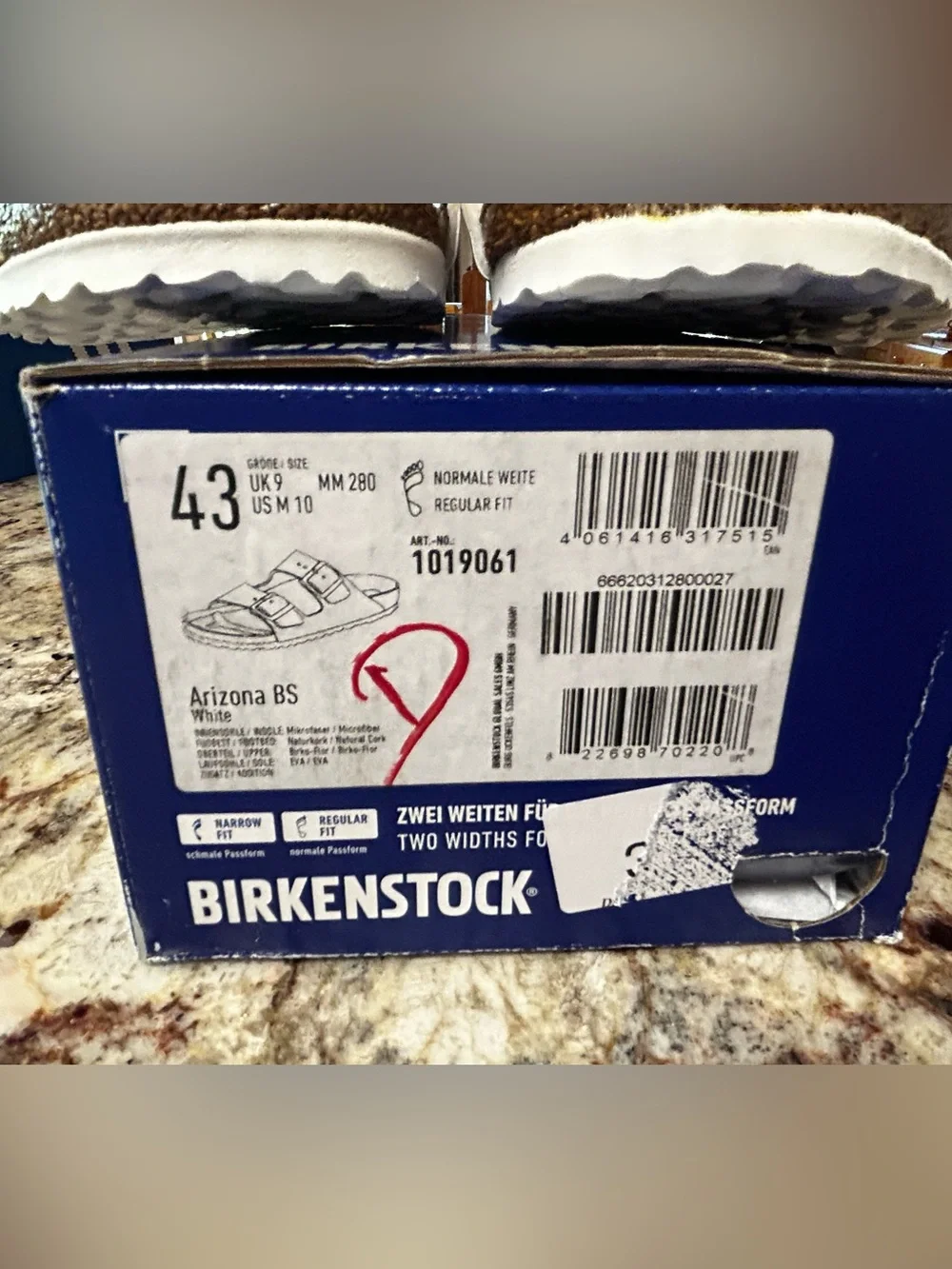 NIB Birkenstock White Arizona BS EVA Double-Strap Sandals Men’s 10